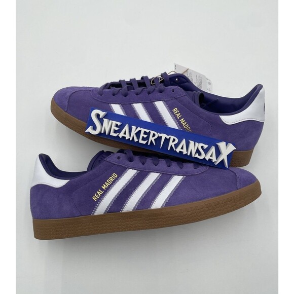 New Adidas Real Madrid Gazelle Terrace Icons Pack Purple Mens Sneakers JS3041 NB - Picture 1 of 7